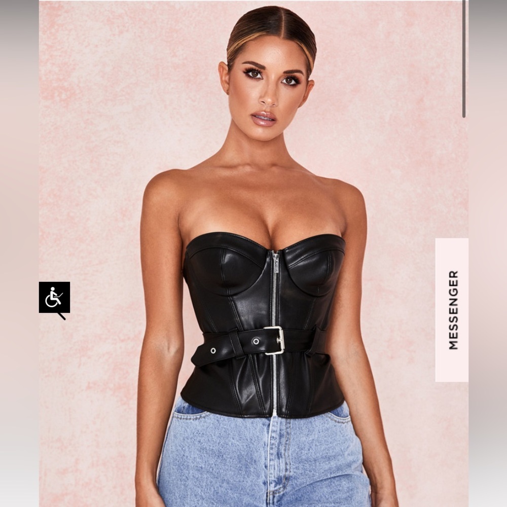 SEXY BLACK STRAPLESS BONED CORSET